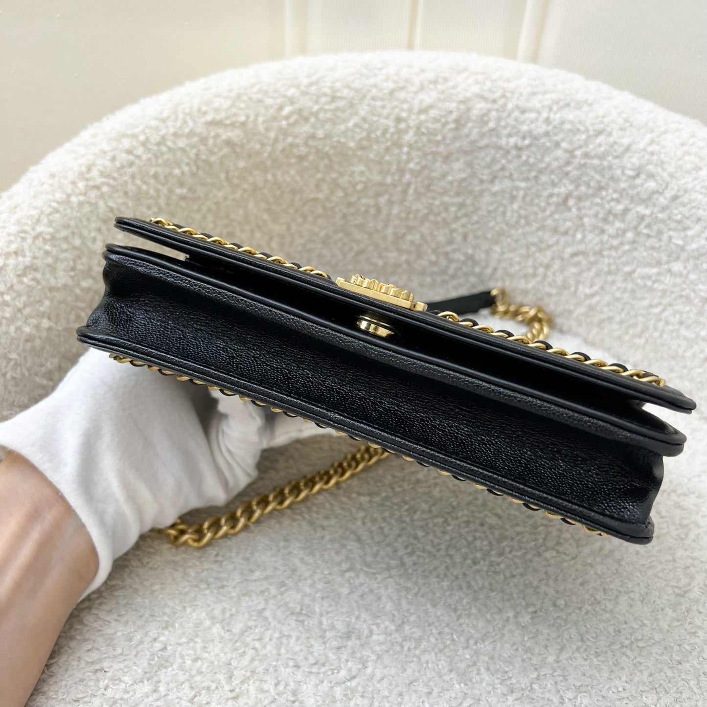 GLM-Chain Around Boy Wallet on Chain WOC in Black Caviar and AGHW