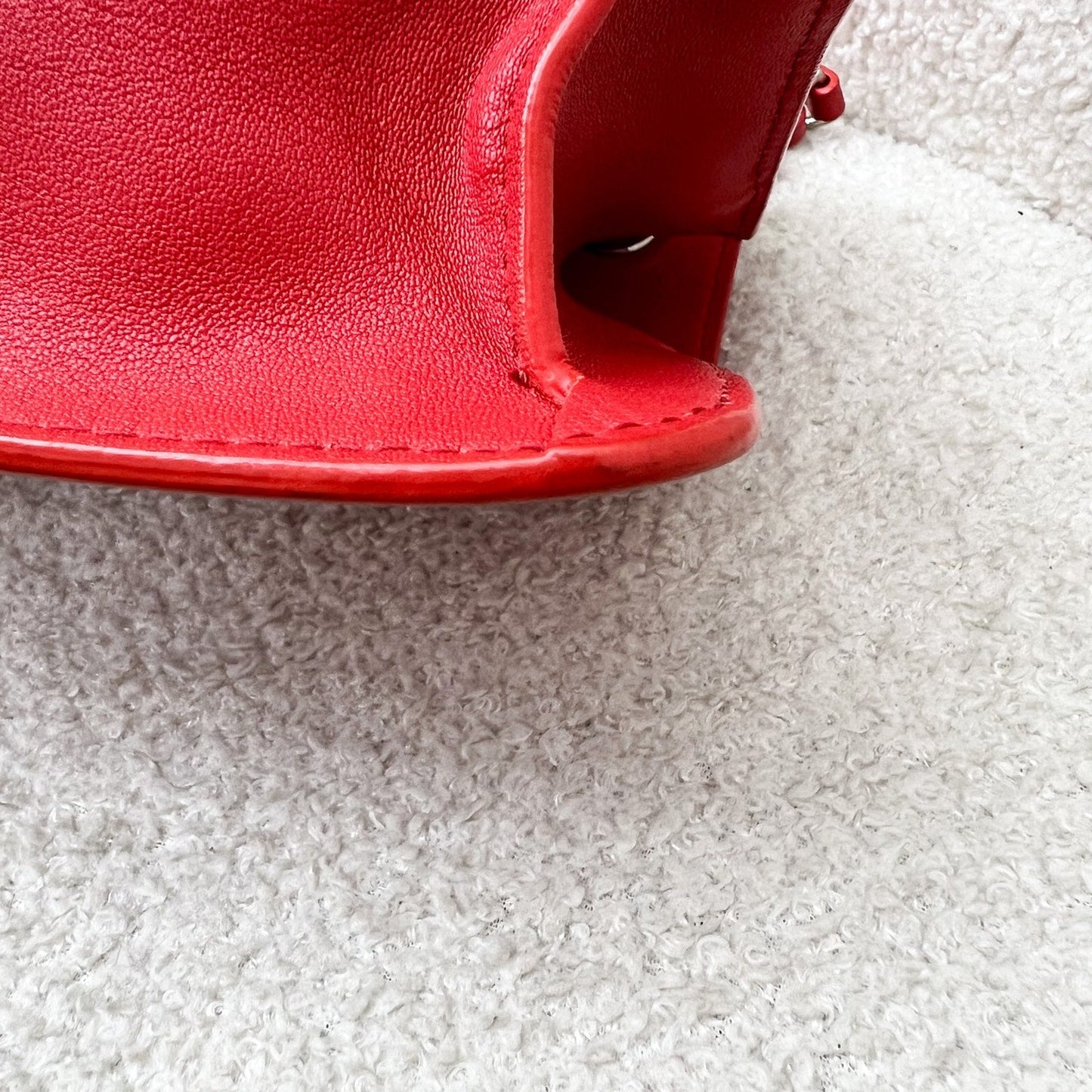 GLM-Small GLM- Box Flap in Red Grained and Quilted Calfskin and SHW