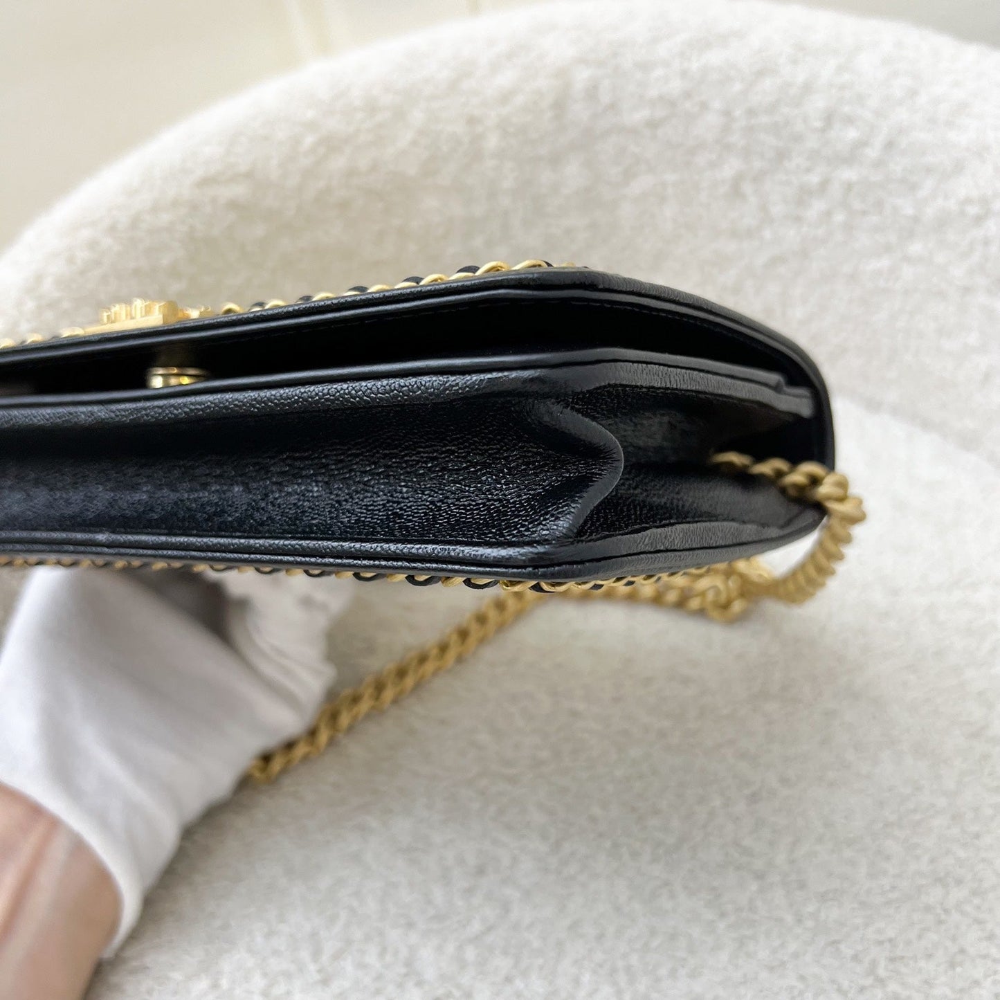 GLM-Chain Around Boy Wallet on Chain WOC in Black Caviar and AGHW