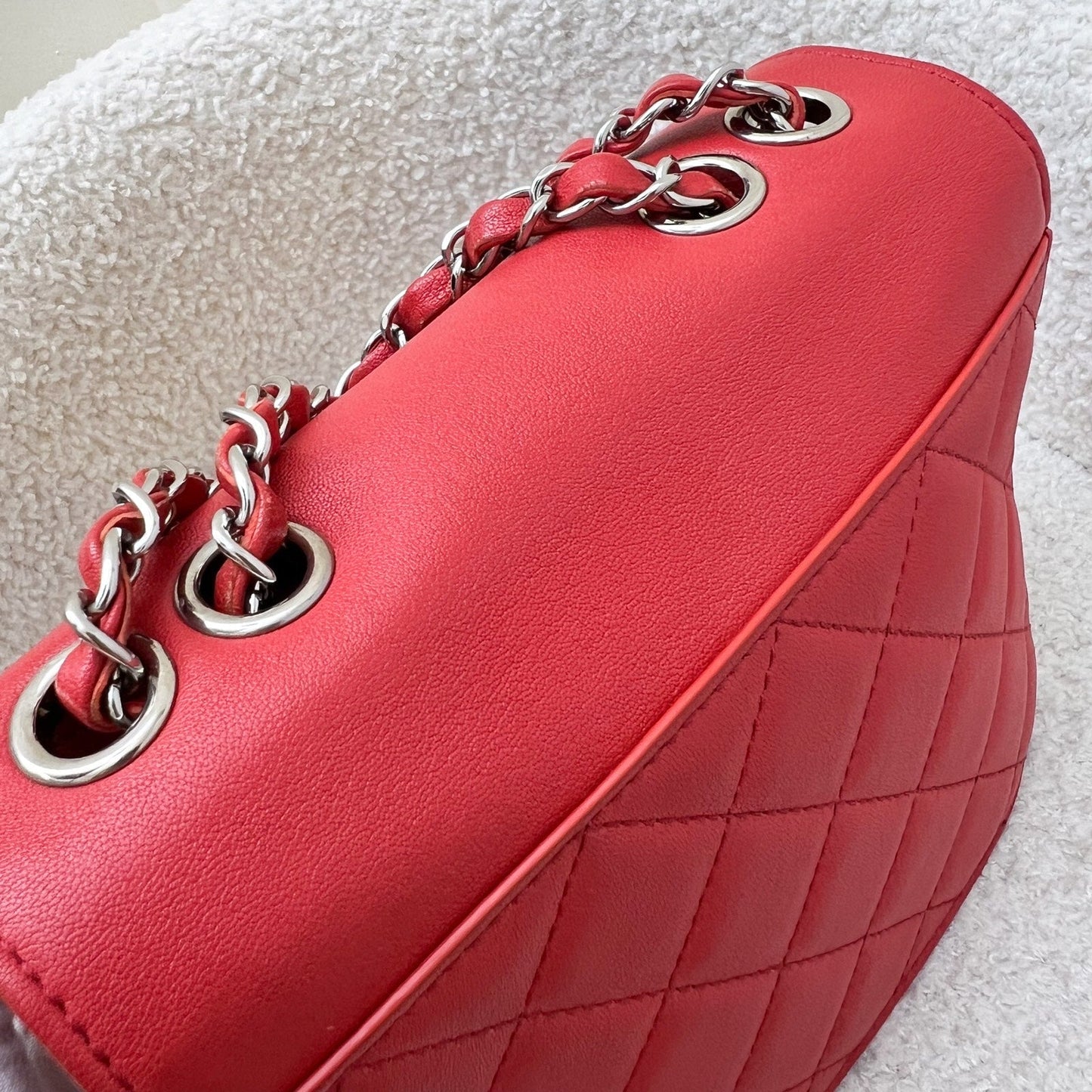 GLM-Small GLM- Box Flap in Red Grained and Quilted Calfskin and SHW