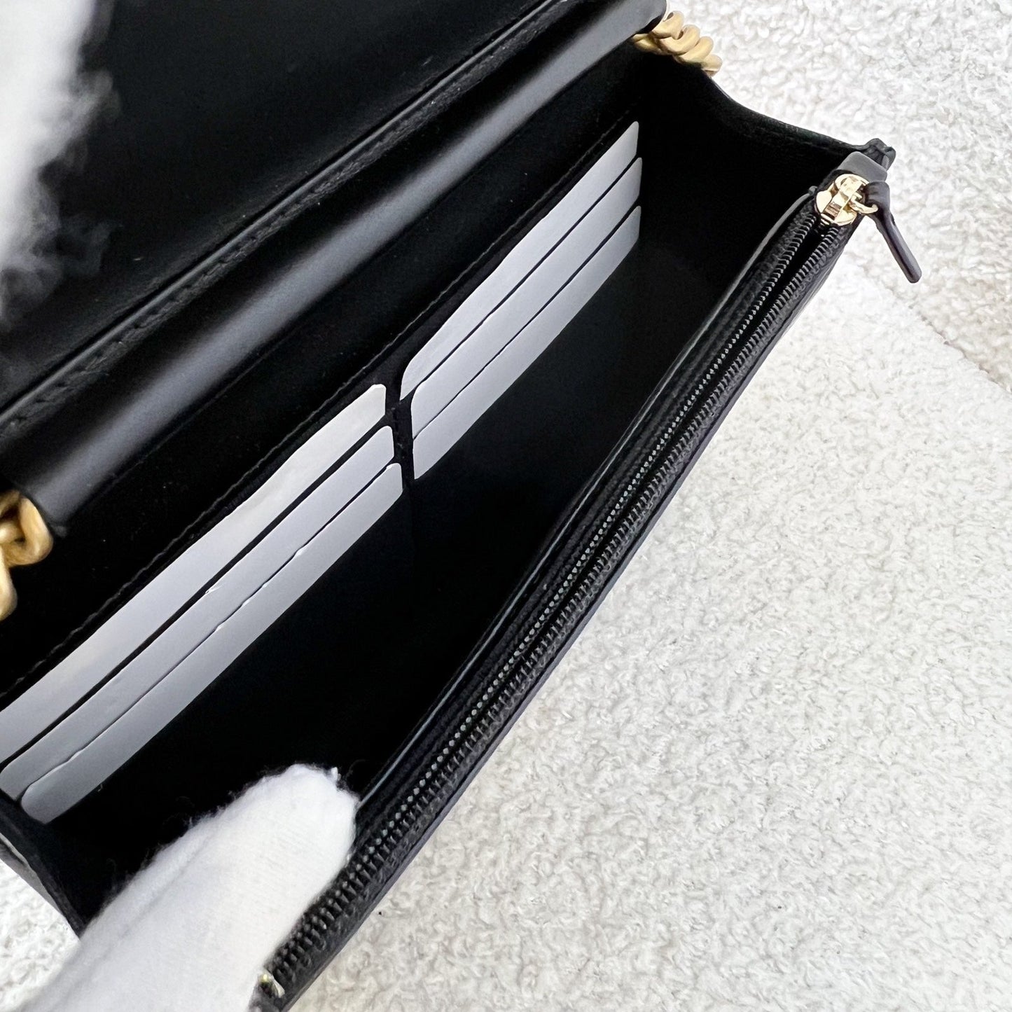 GLM-Chain Around Boy Wallet on Chain WOC in Black Caviar and AGHW