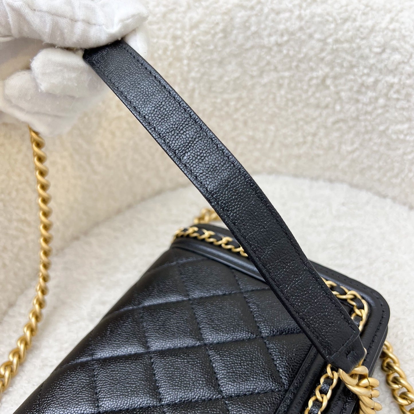 GLM-Chain Around Boy Wallet on Chain WOC in Black Caviar and AGHW