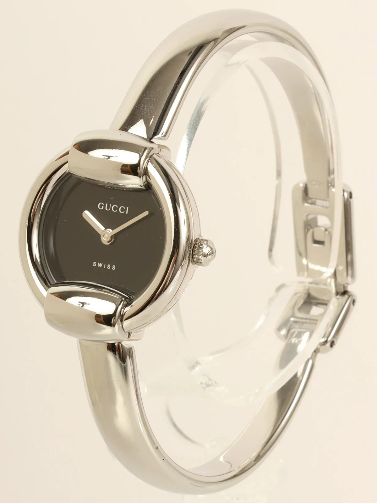 GUCCI Round Face Bangle Watch Silver