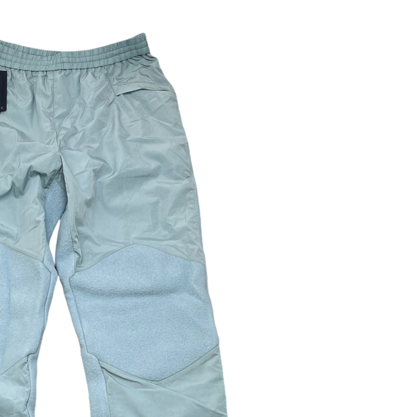 Men's Mixed Material Track Logo Trousers Blue Size L