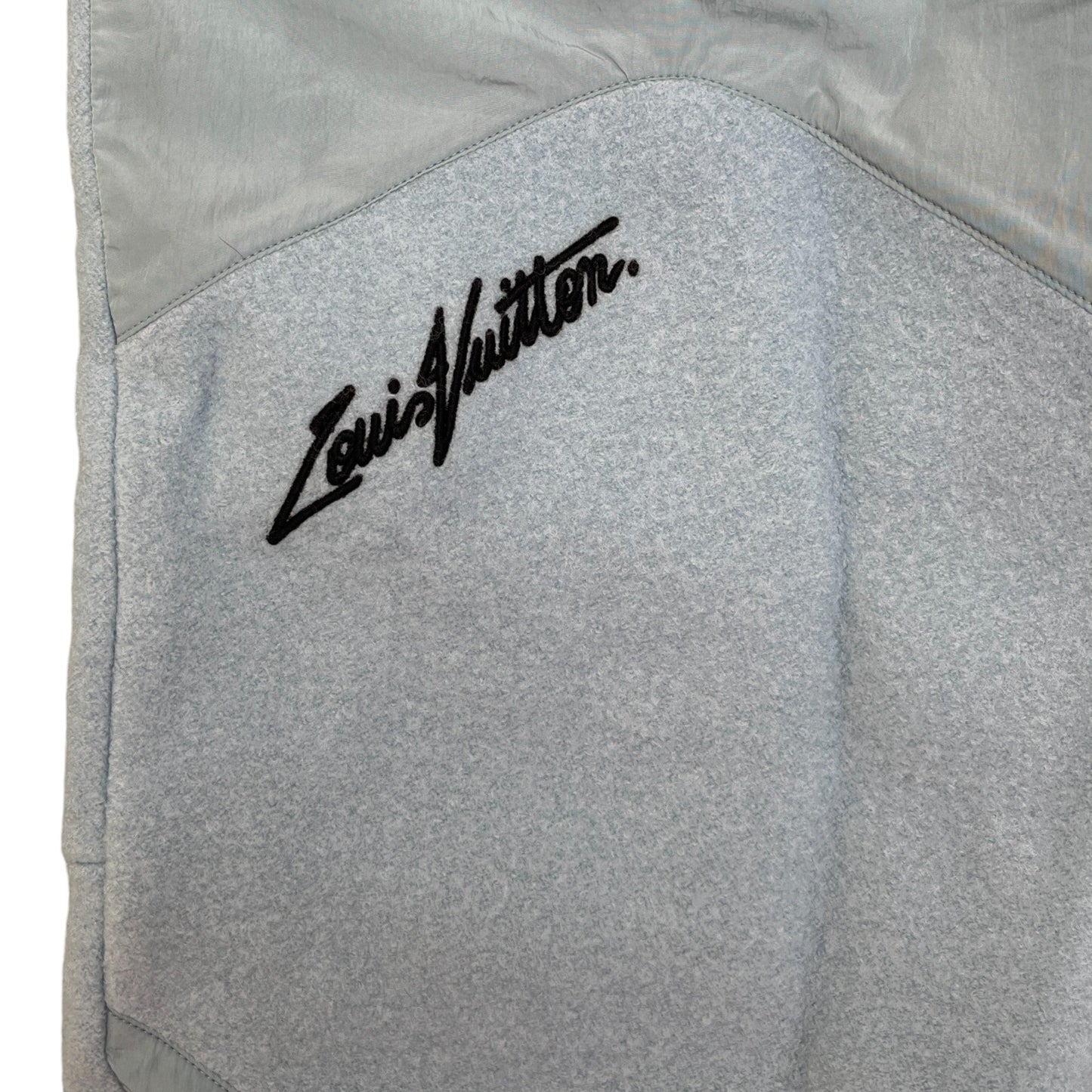 Men's Mixed Material Track Logo Trousers Blue Size L
