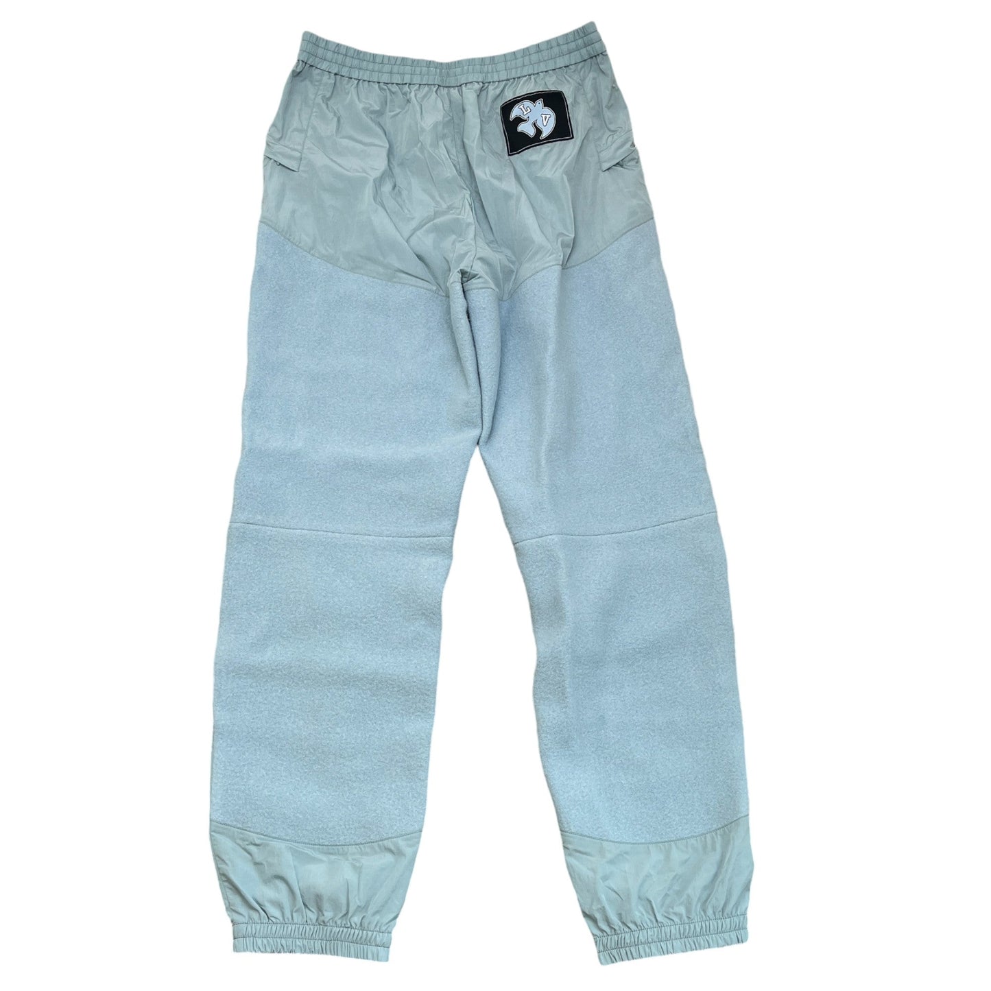 Men's Mixed Material Track Logo Trousers Blue Size L