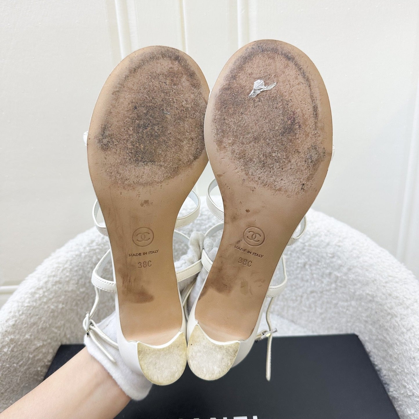 GLM-Heeled Sandals in White Size 38C