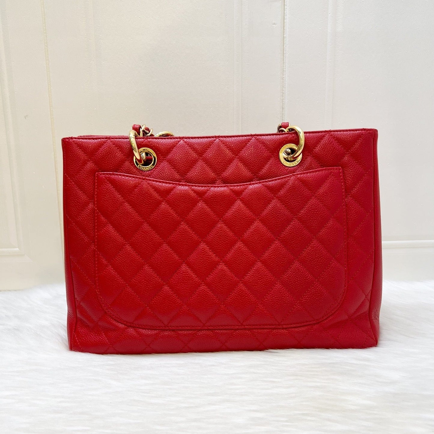 GLM-Grand Shopping Tote GST in Red Caviar and GHW