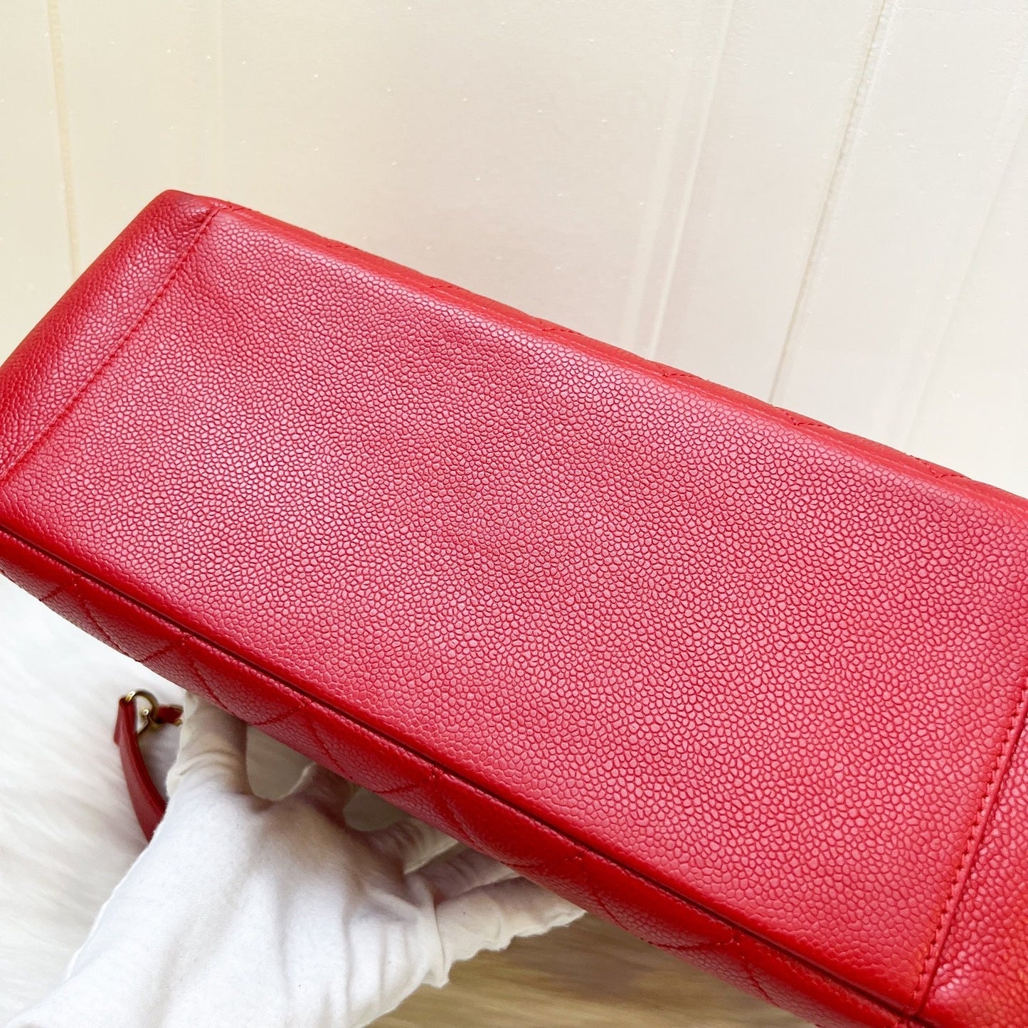 GLM-Grand Shopping Tote GST in Red Caviar and GHW