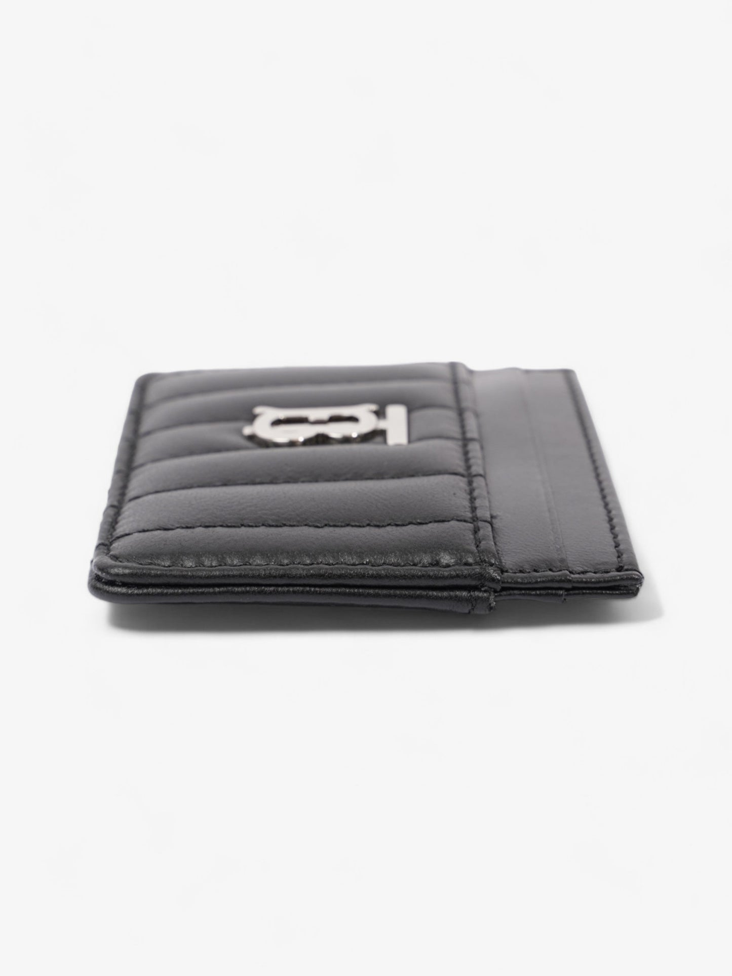 Burberry Lola Card Holder Black / Silver Lambskin Leather