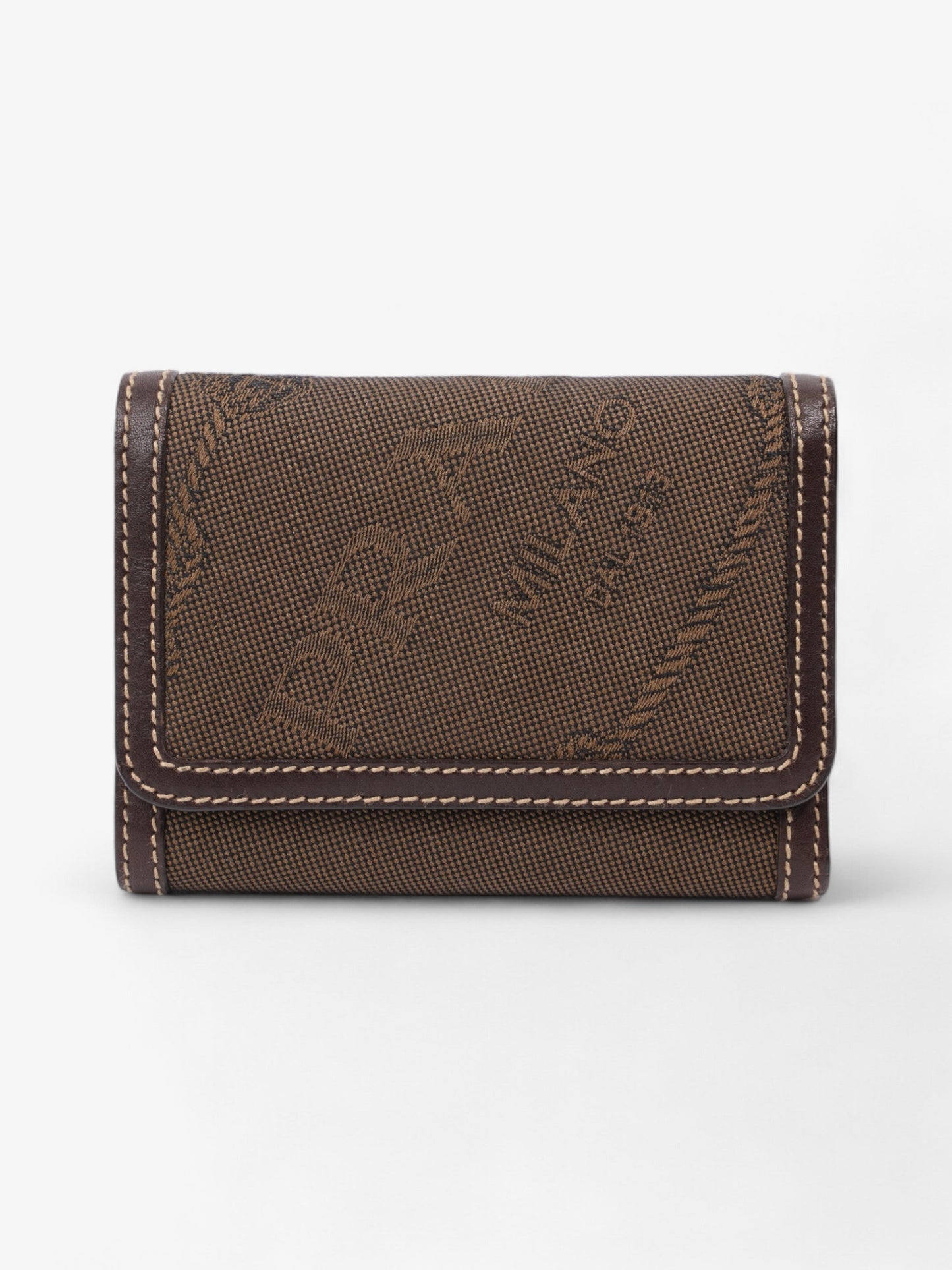 Prada Logo Wallet Beige / Brown Canvas