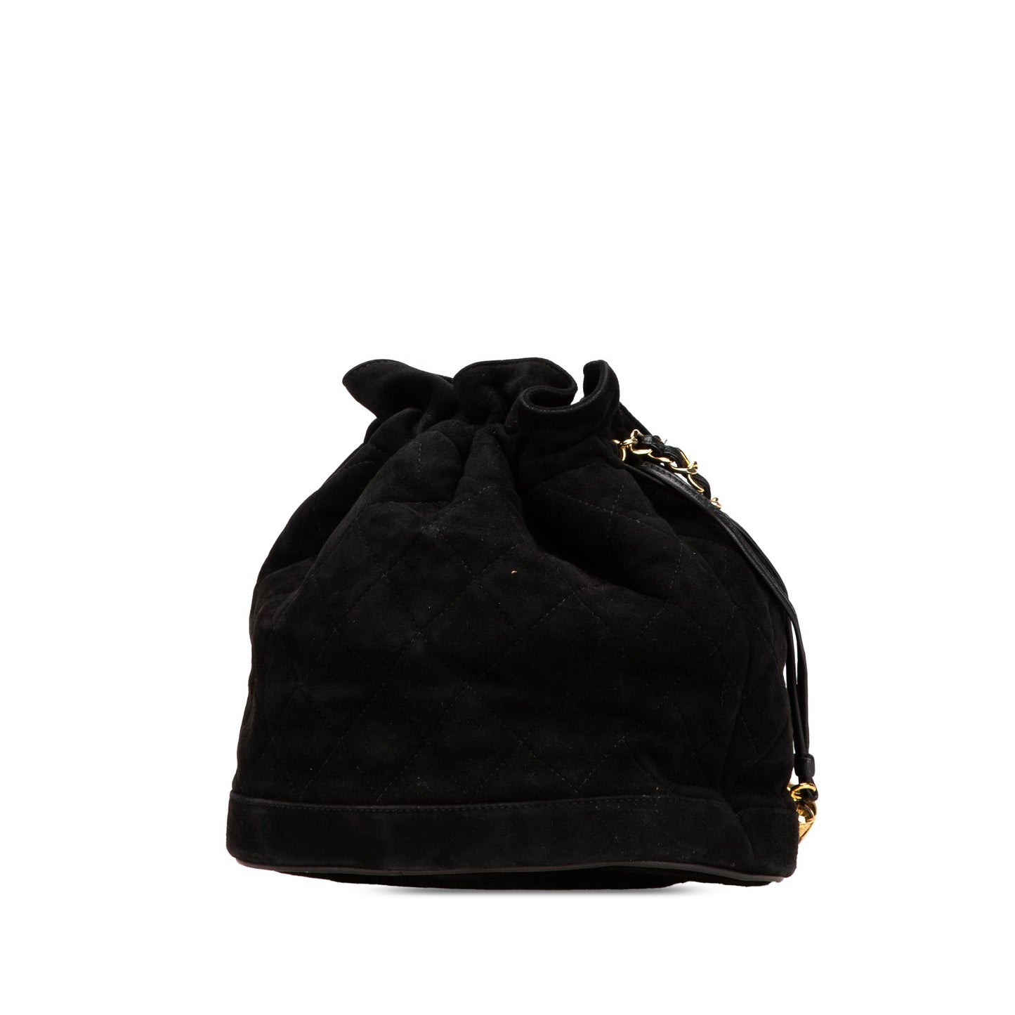 Chanel Suede Drawstring Tassel Bucket Bag