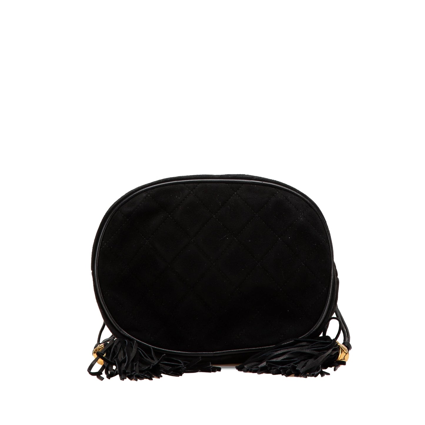 Chanel Suede Drawstring Tassel Bucket Bag