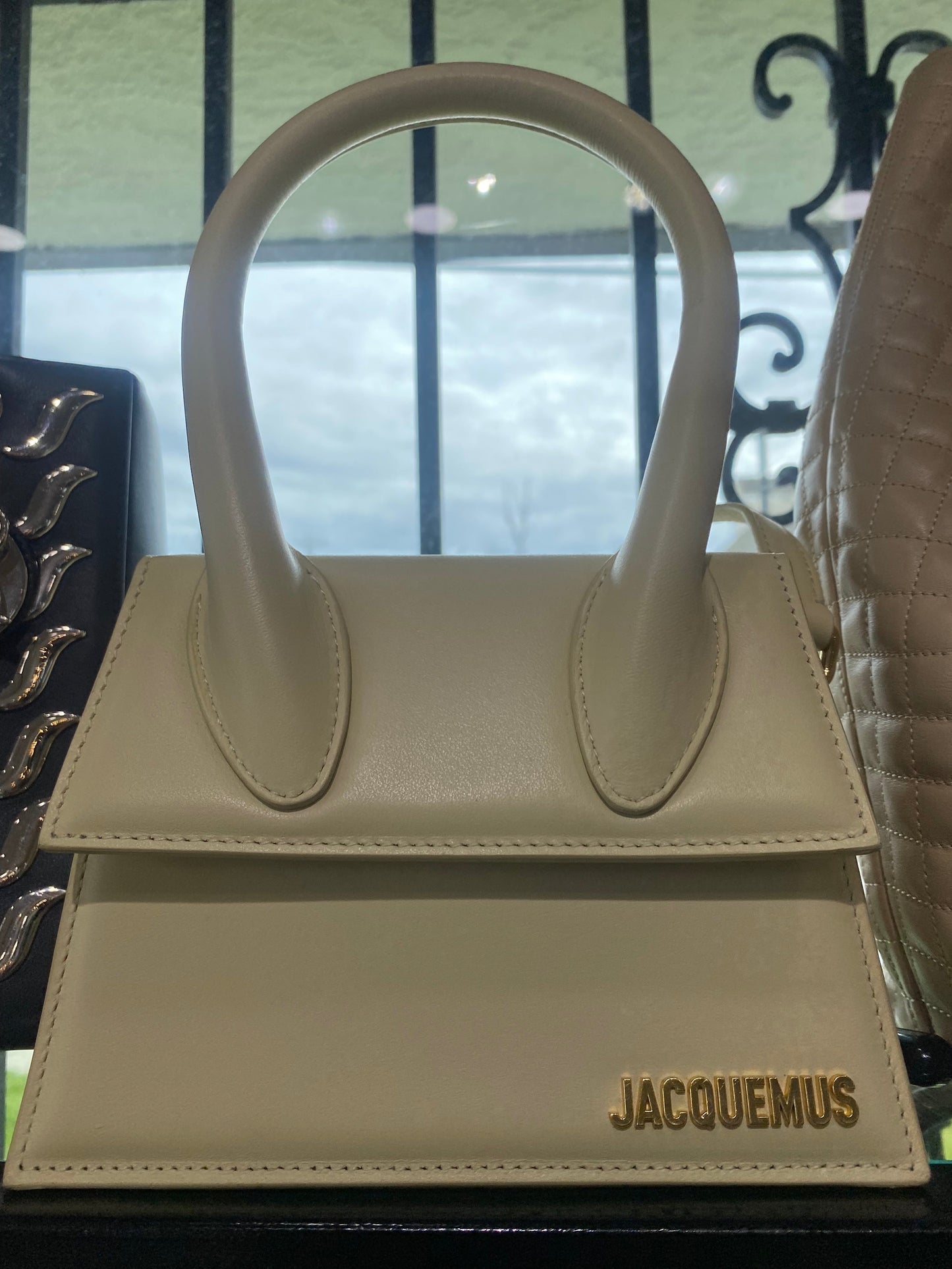JACQUEMUS LE GRAND CHIQUITO CALFSKIN LEATHER TOP HANDLE BAG