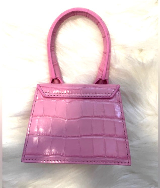 JACQUEMUS LE CHIQUITO MINI CROC EMBOSSED LEATHER CROSSBODY BAG