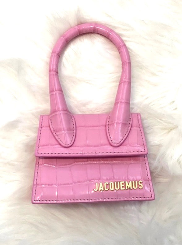 JACQUEMUS LE CHIQUITO MINI CROC EMBOSSED LEATHER CROSSBODY BAG