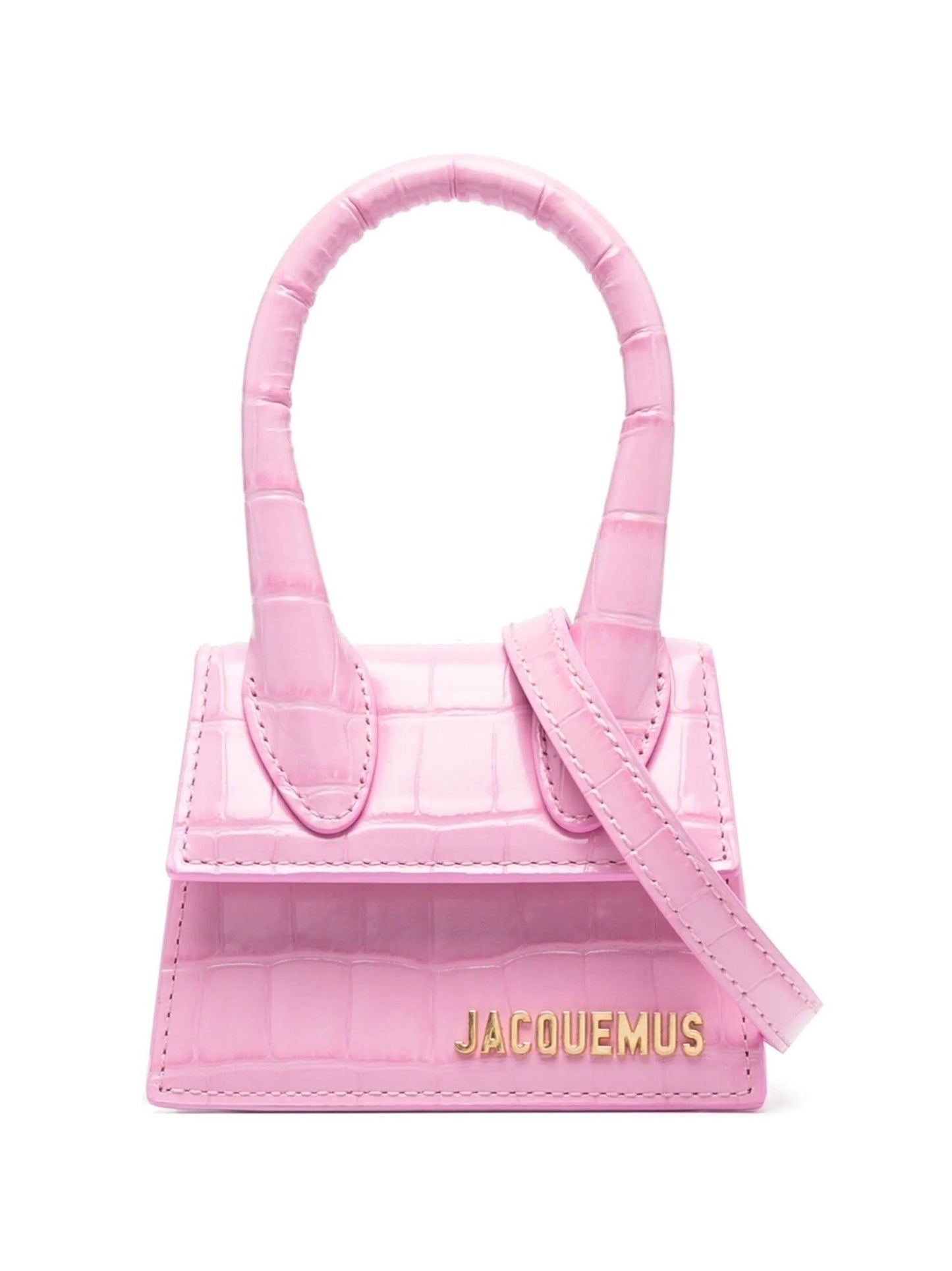JACQUEMUS LE CHIQUITO MINI CROC EMBOSSED LEATHER CROSSBODY BAG