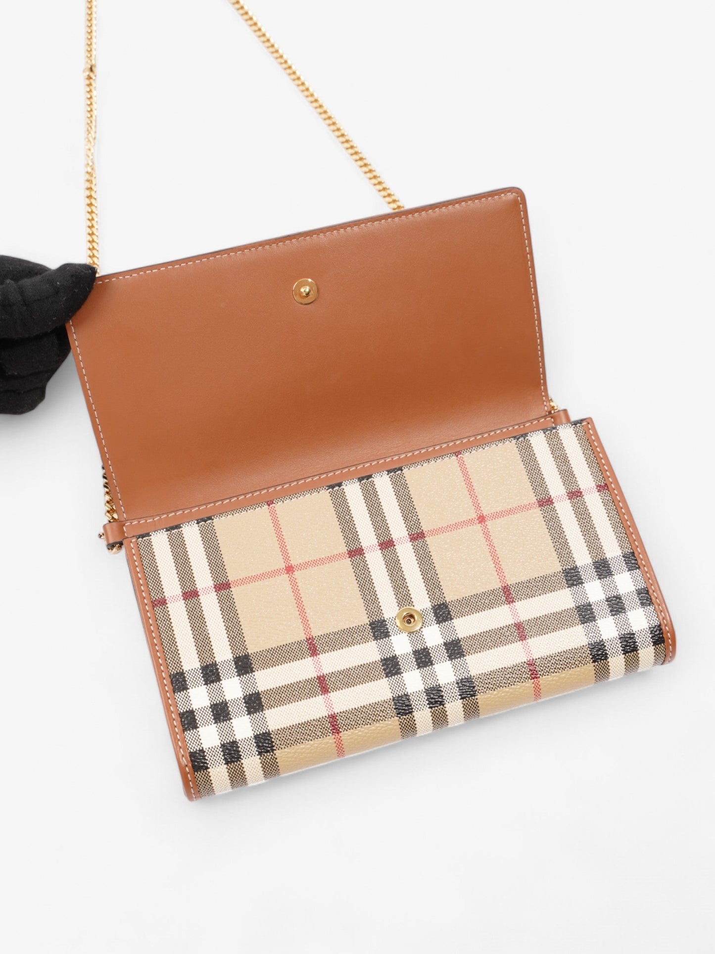 Burberry Wallet on chain Burberry Check Coated Canvas