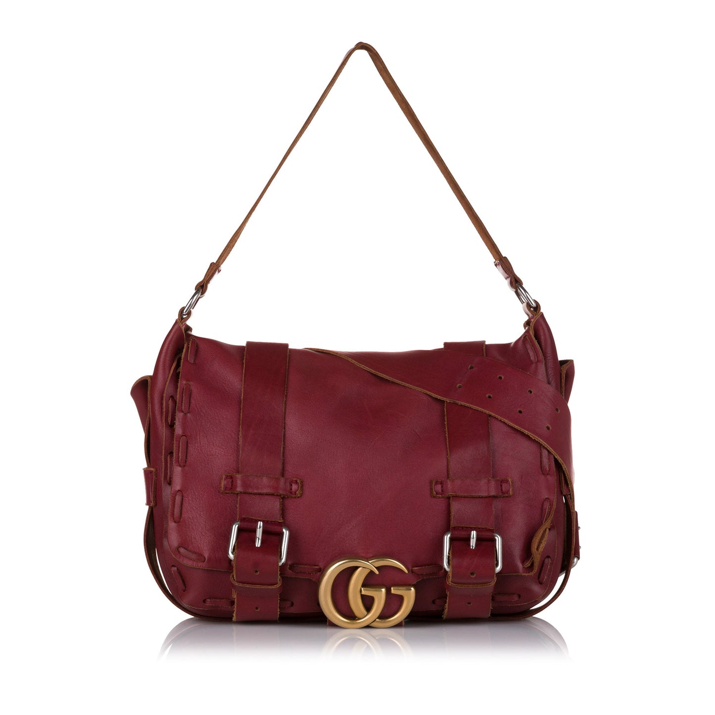 GLM-- GG Messenger Bag Red Leather