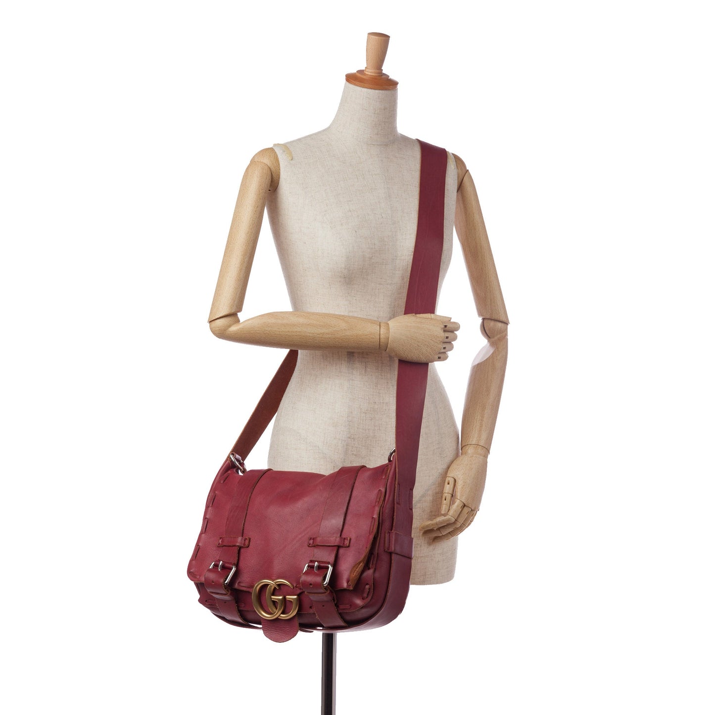 GLM-- GG Messenger Bag Red Leather