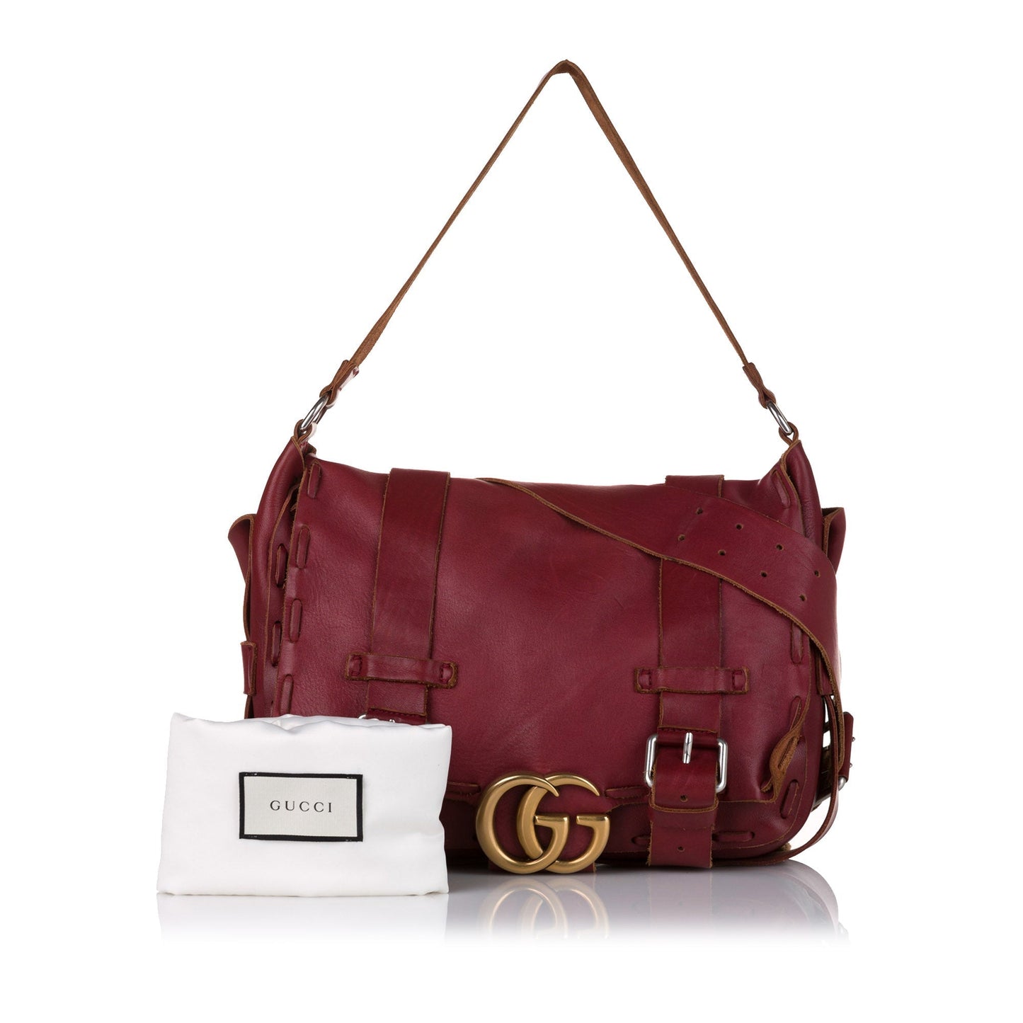 GLM-- GG Messenger Bag Red Leather
