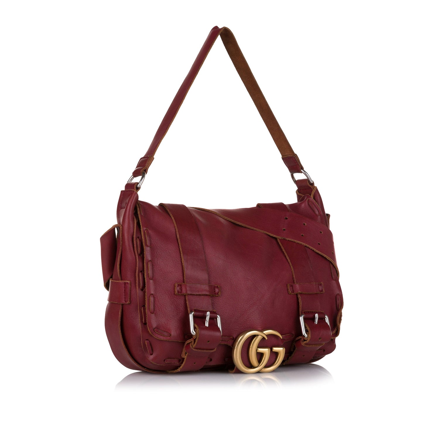 GLM-- GG Messenger Bag Red Leather