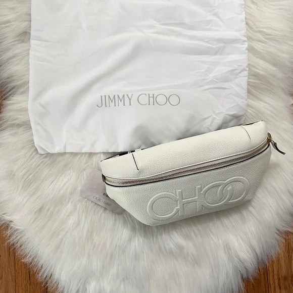 JIMMY CHOO GRAINED CALFSKIN LEATHER BELT BAG