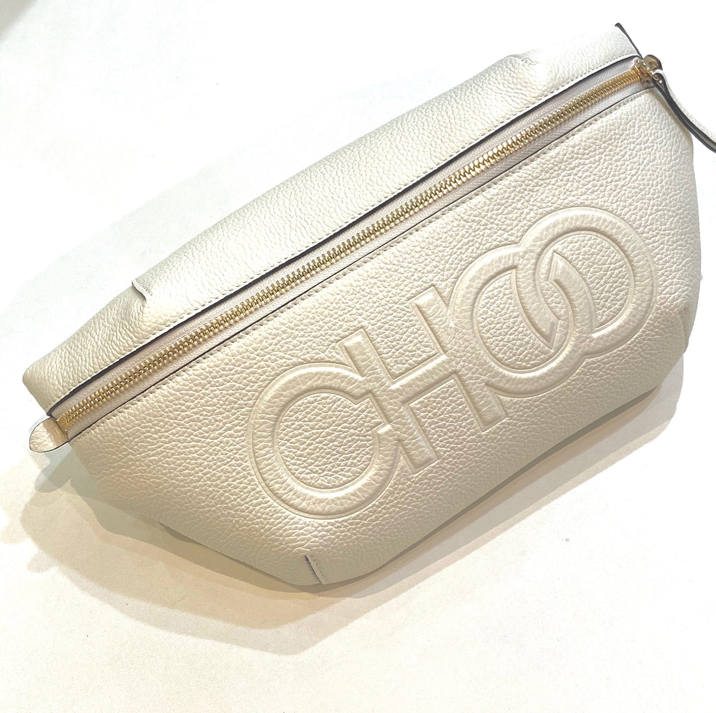 JIMMY CHOO GRAINED CALFSKIN LEATHER BELT BAG