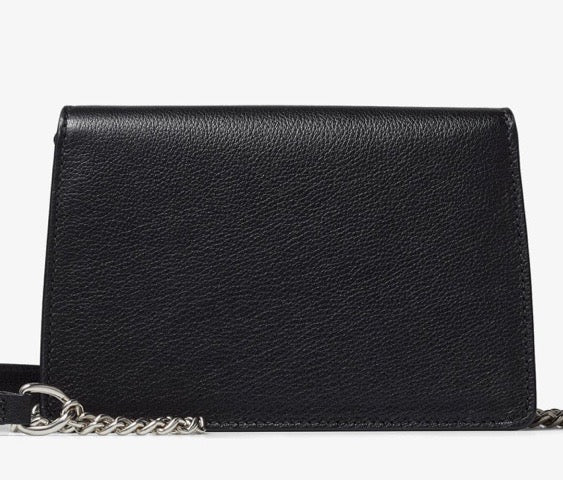JIMMY CHOO MADELINE GOAT LEATHER SWAROVSKI CRYSTAL CROSSBODY