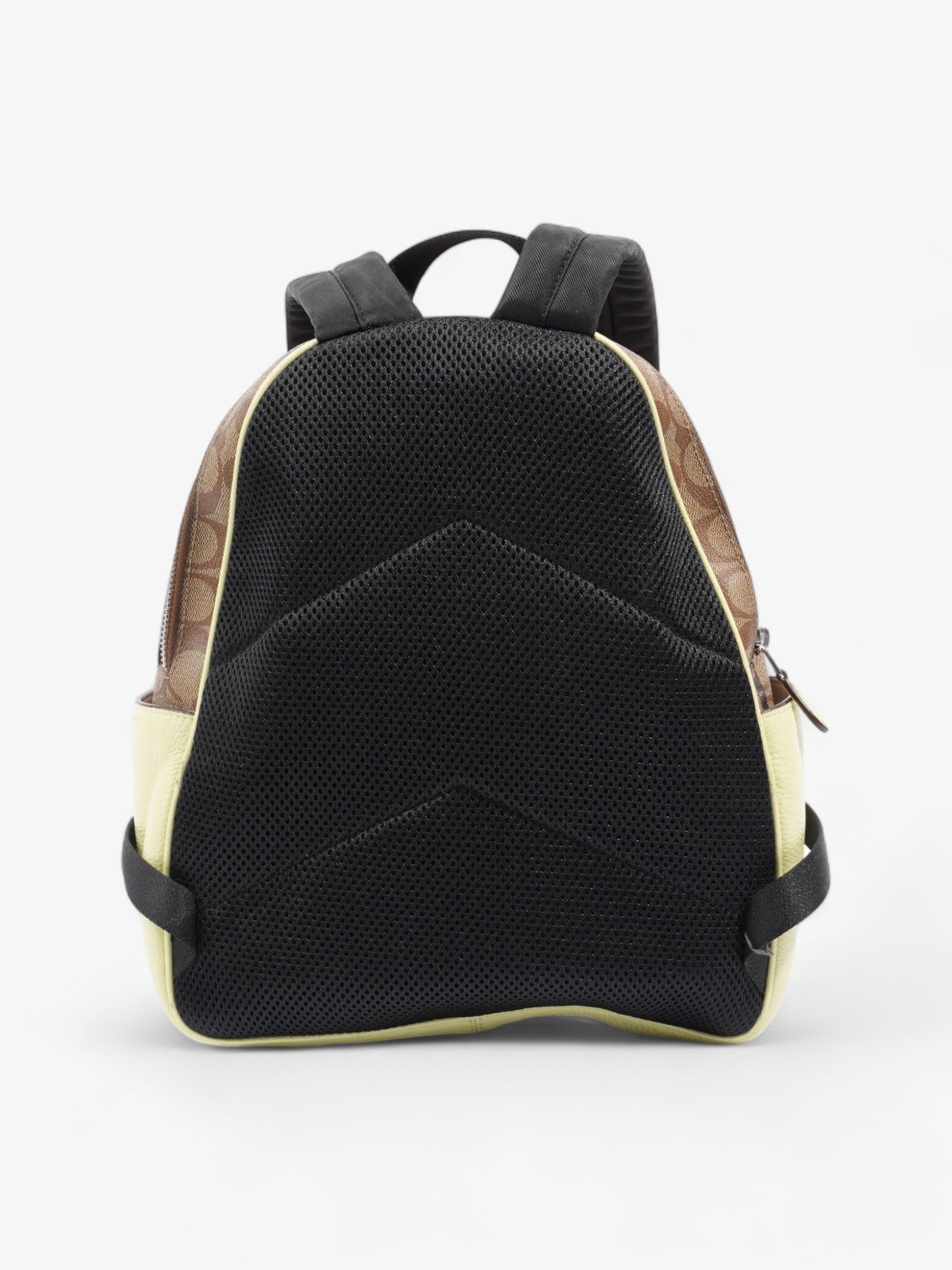 Coach Court Backpack Brown  / Lime Green Coated Canvas