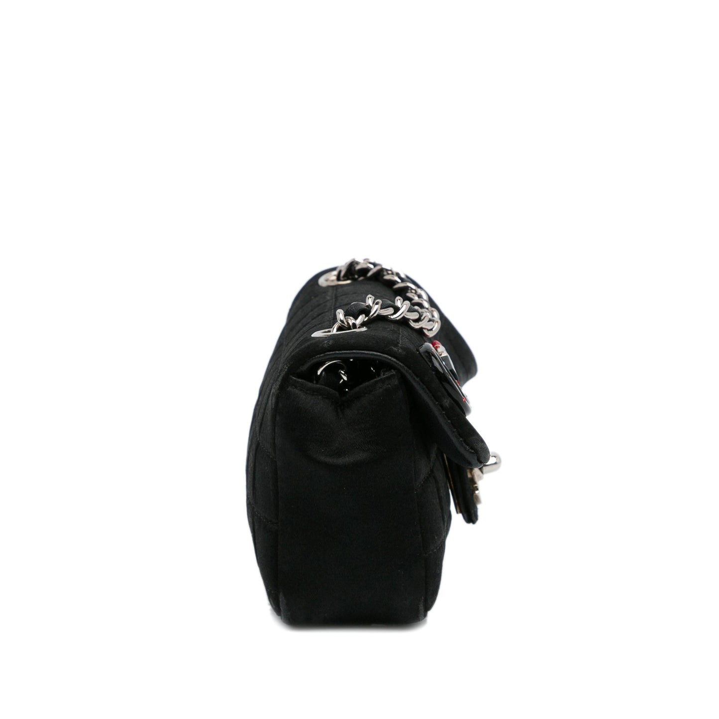 Chanel Extra Mini Satin Choco Bar Charms Flap Bag