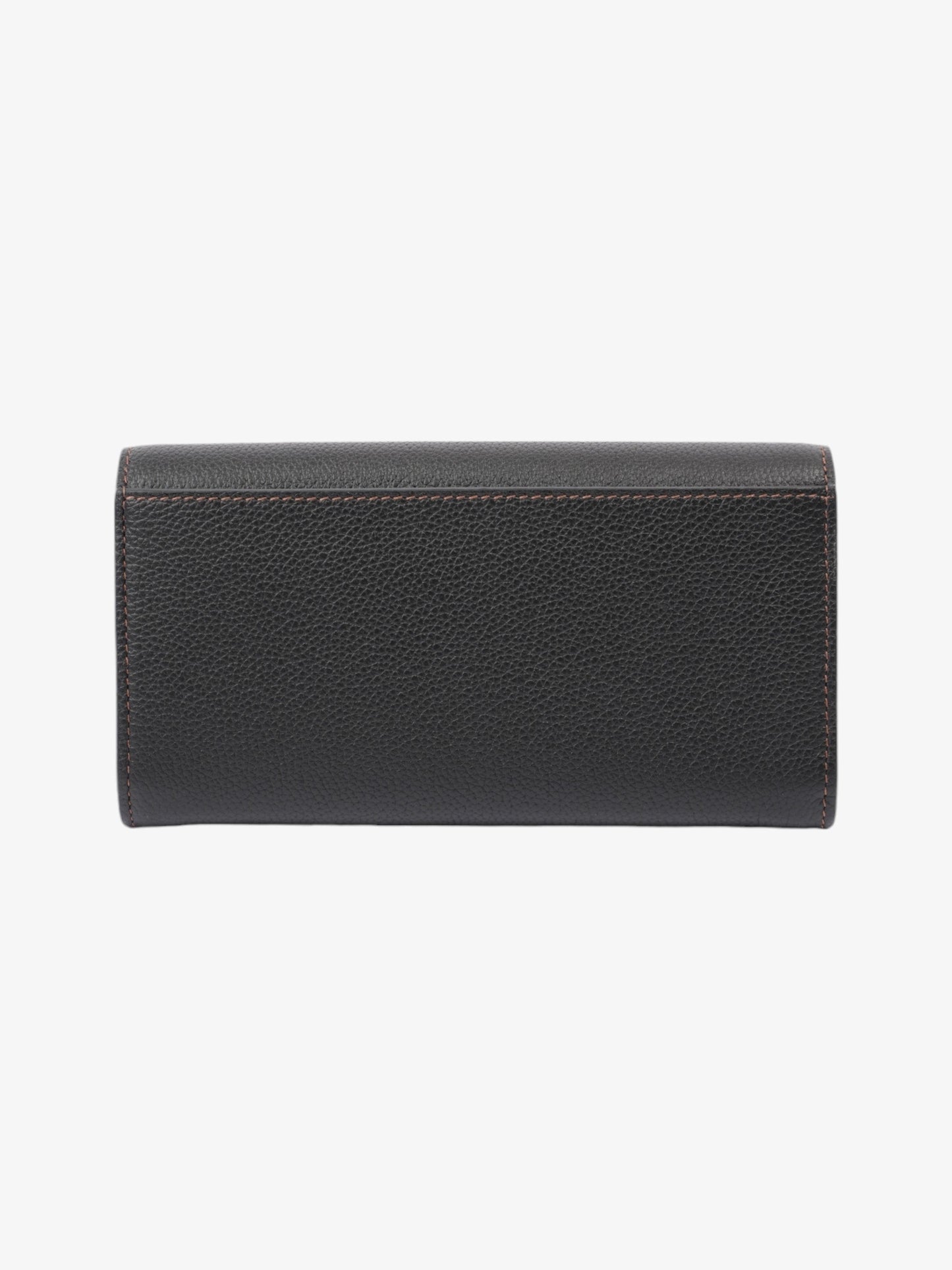 Burberry TB Continental Wallet Black Grained Leather Large