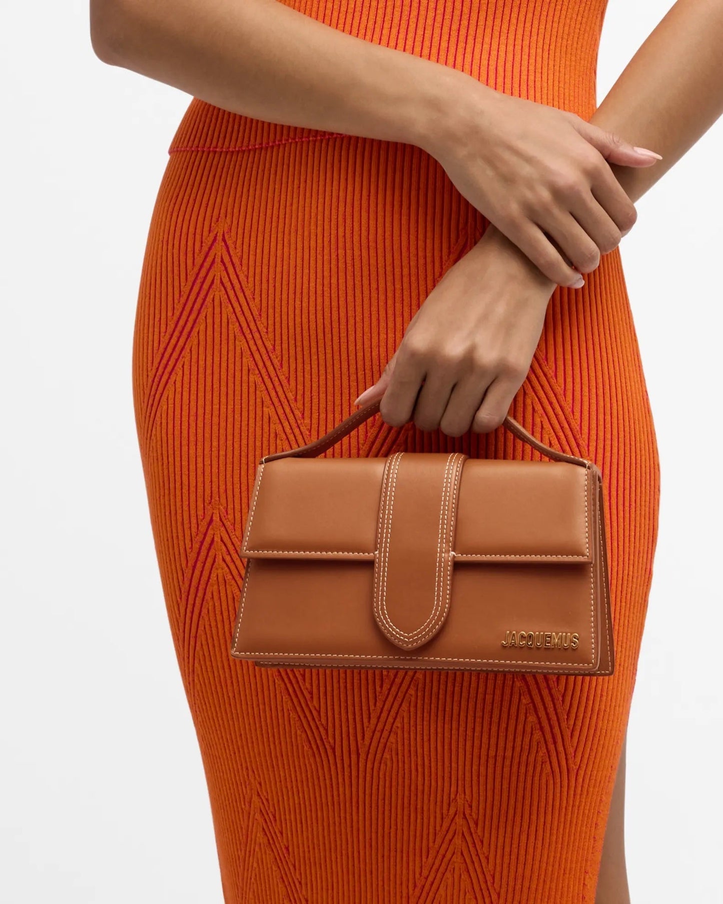 JACQUEMUS LE GRANDE BAMBINO CALFSKIN LEATHER CROSSBODY BAG