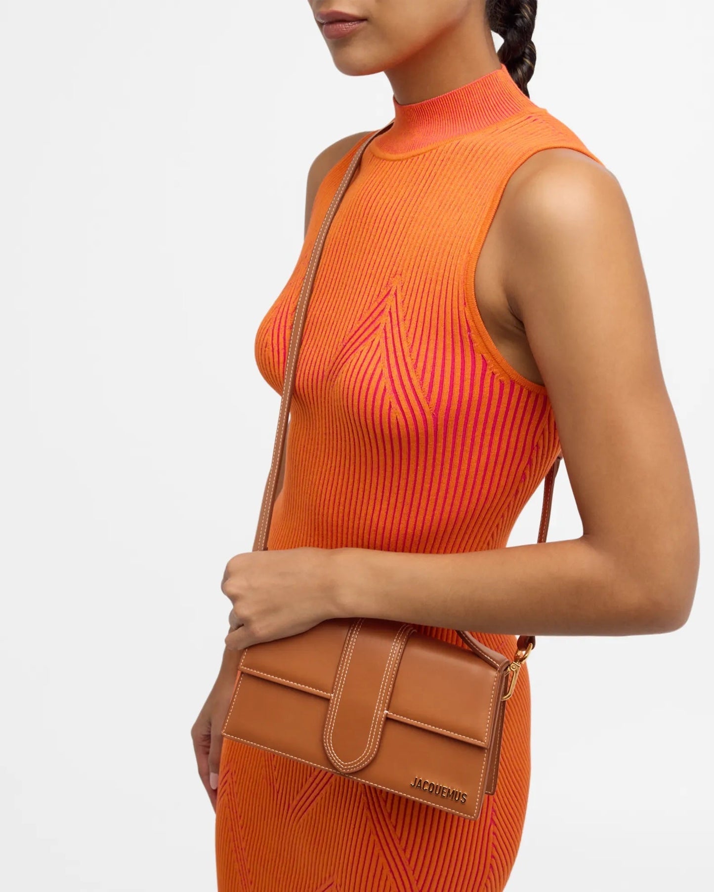 JACQUEMUS LE GRANDE BAMBINO CALFSKIN LEATHER CROSSBODY BAG
