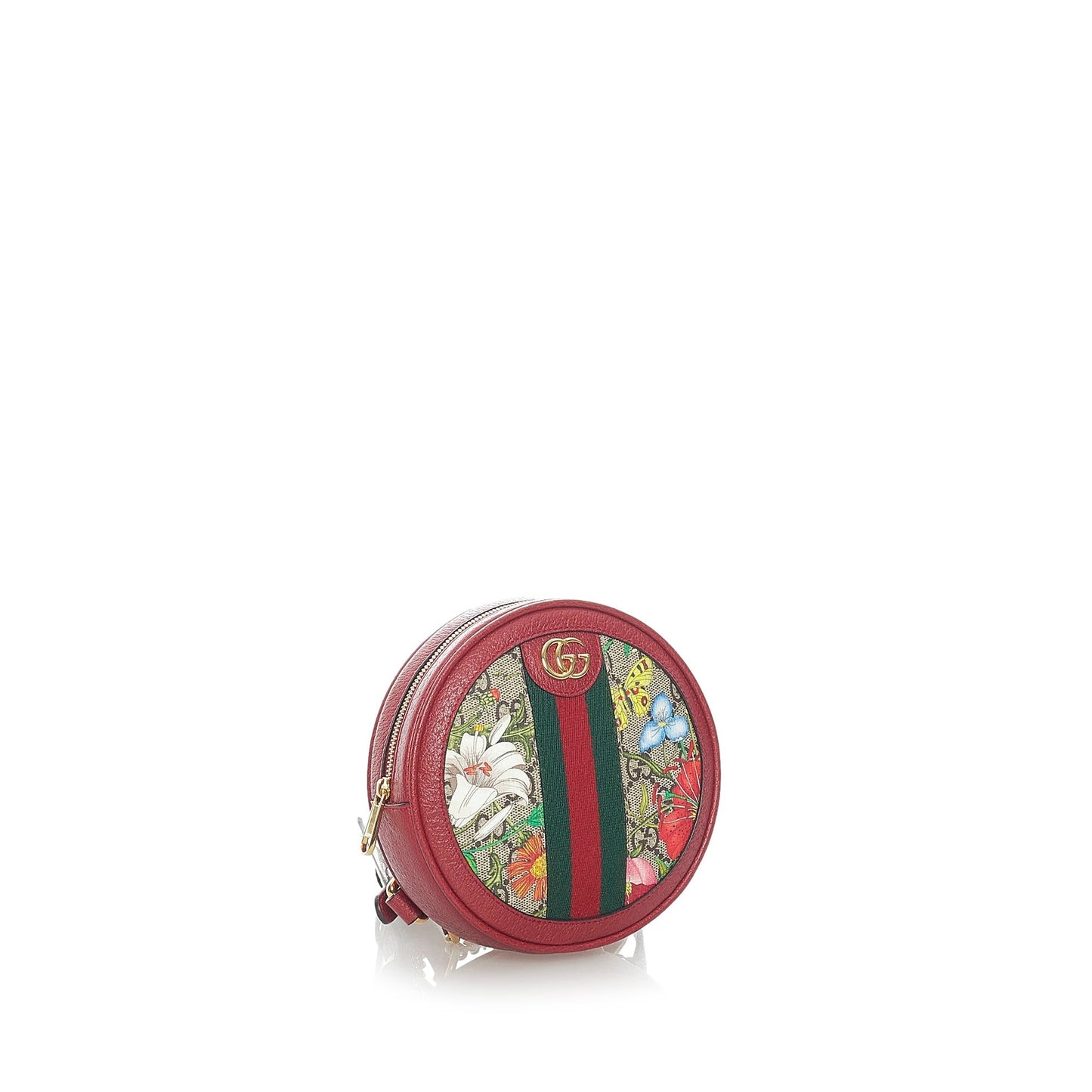 GLM-- Ophidia Round Backpack Flora GG Supreme Canvas