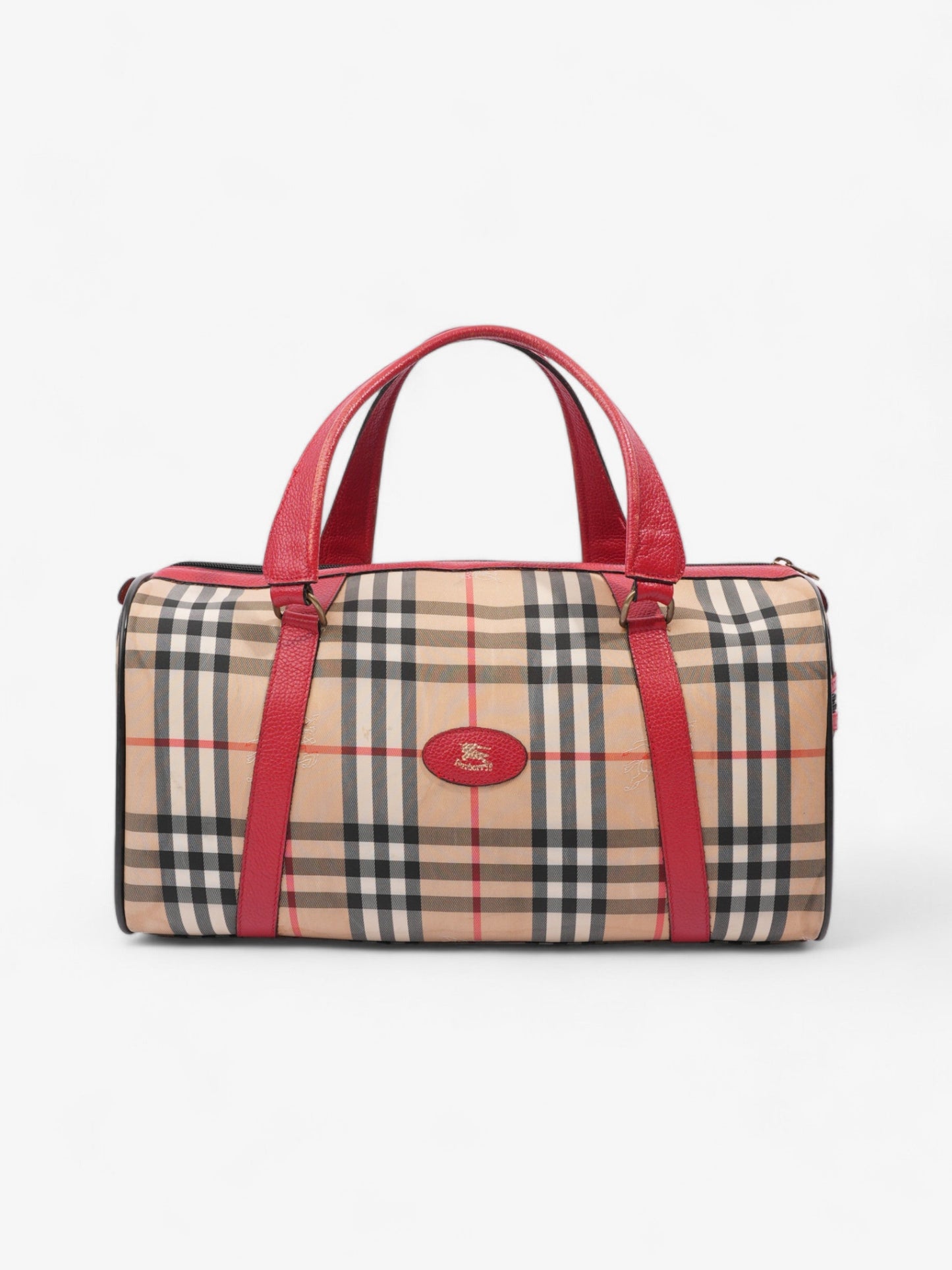 Burberry Barrel Red / Haymarket Check Canvas