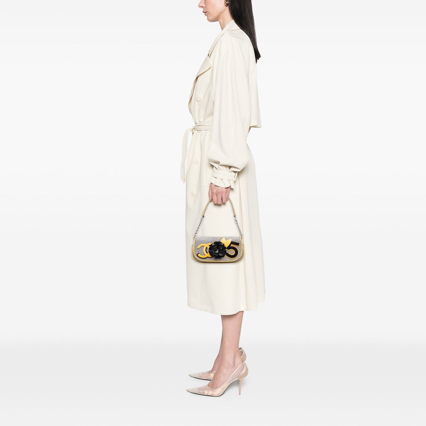 Chanel Canvas Cc Camellia No. 5 Shoulder Bag