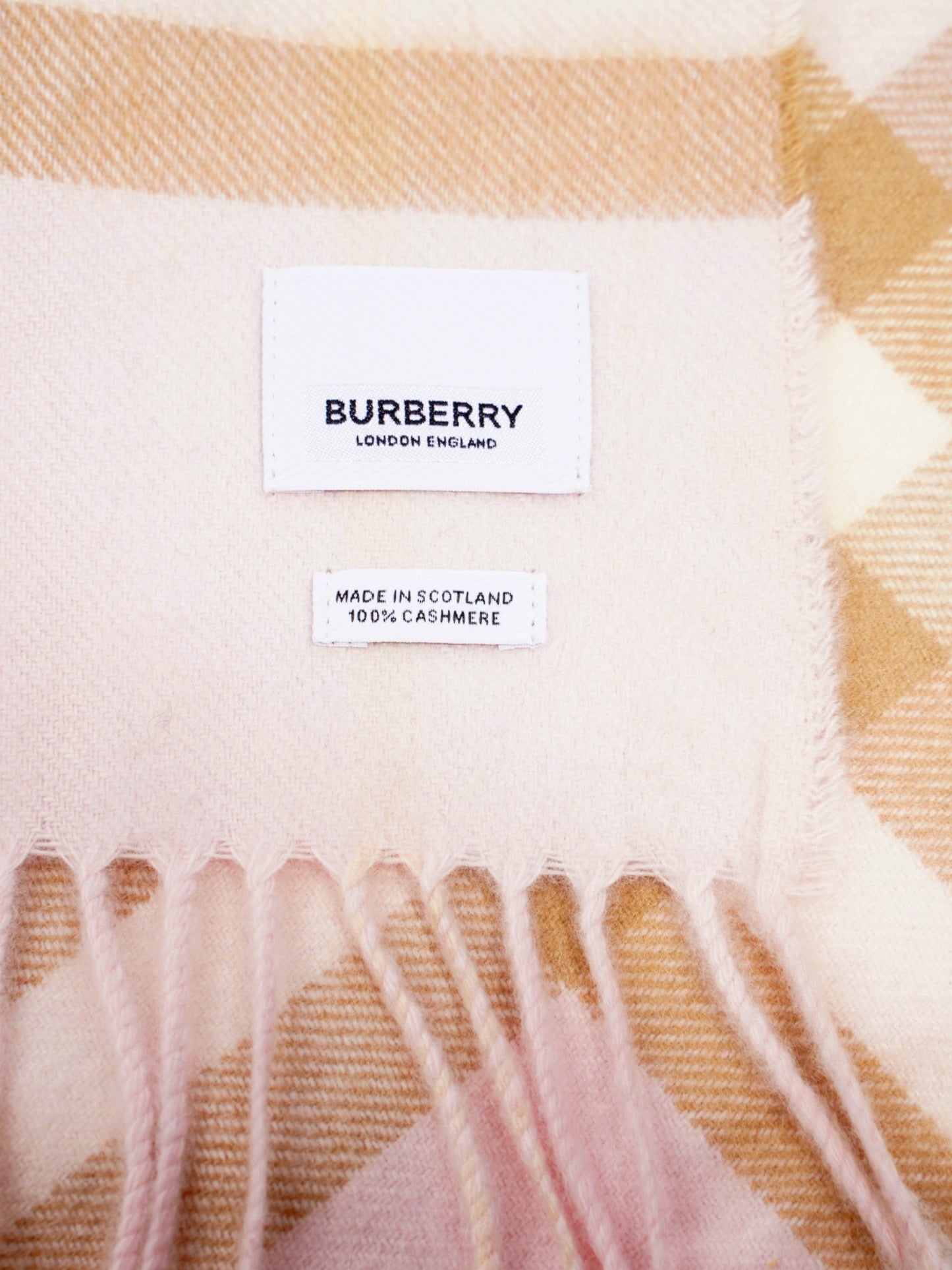 Burberry Giant Check Scarf Pink / Brown Cashmere