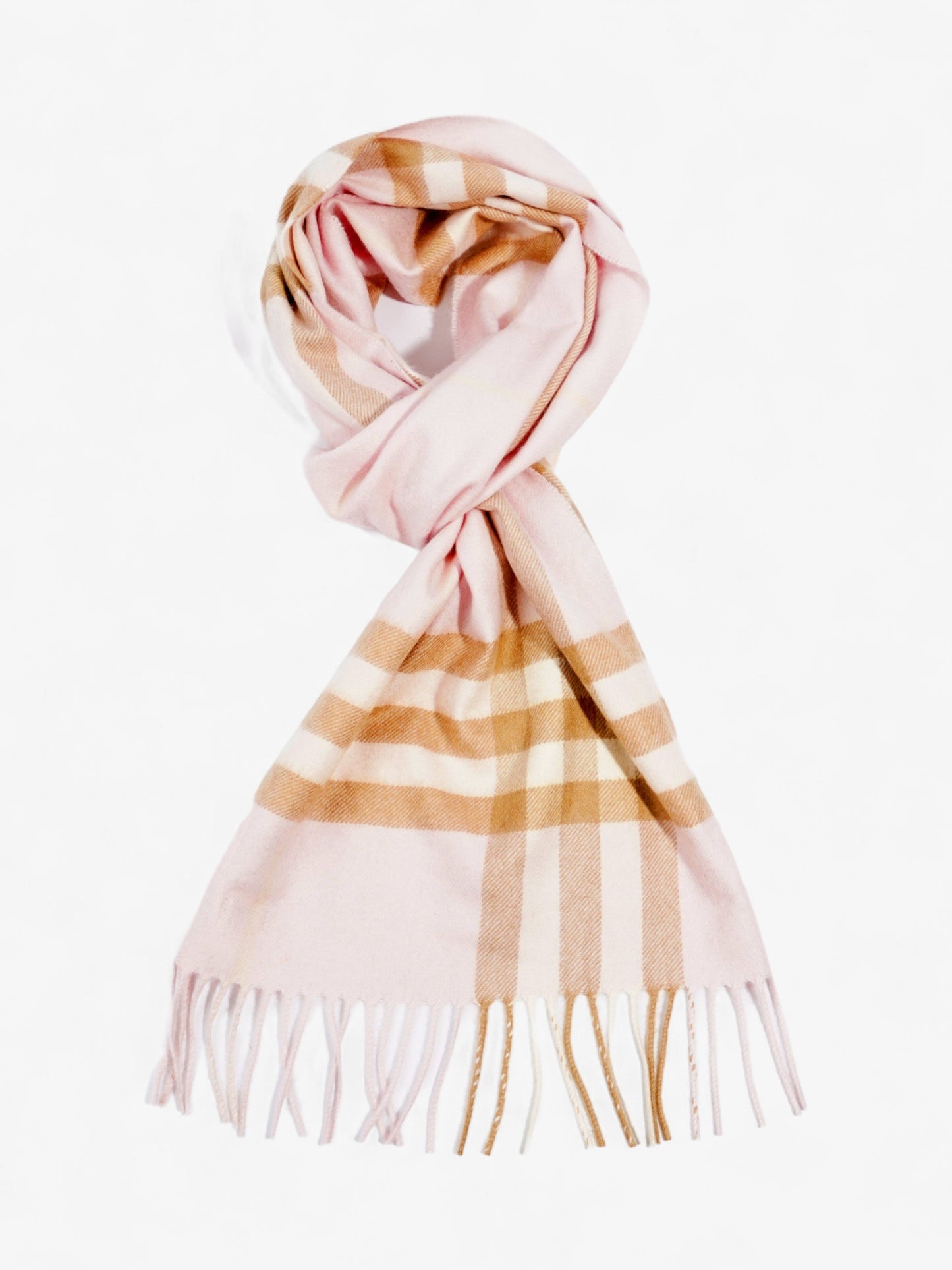 Burberry Giant Check Scarf Pink / Brown Cashmere