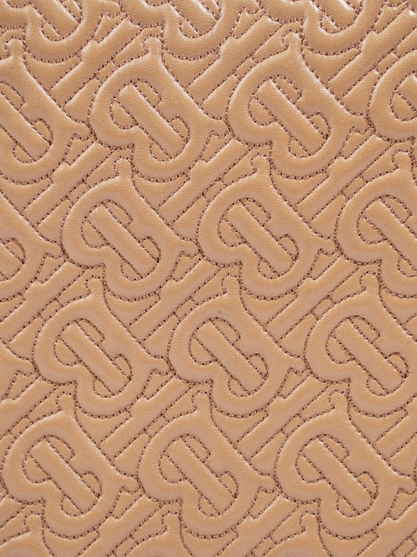 Burberry TB Monogram Chain Bag Honey Calfskin Leather Medium