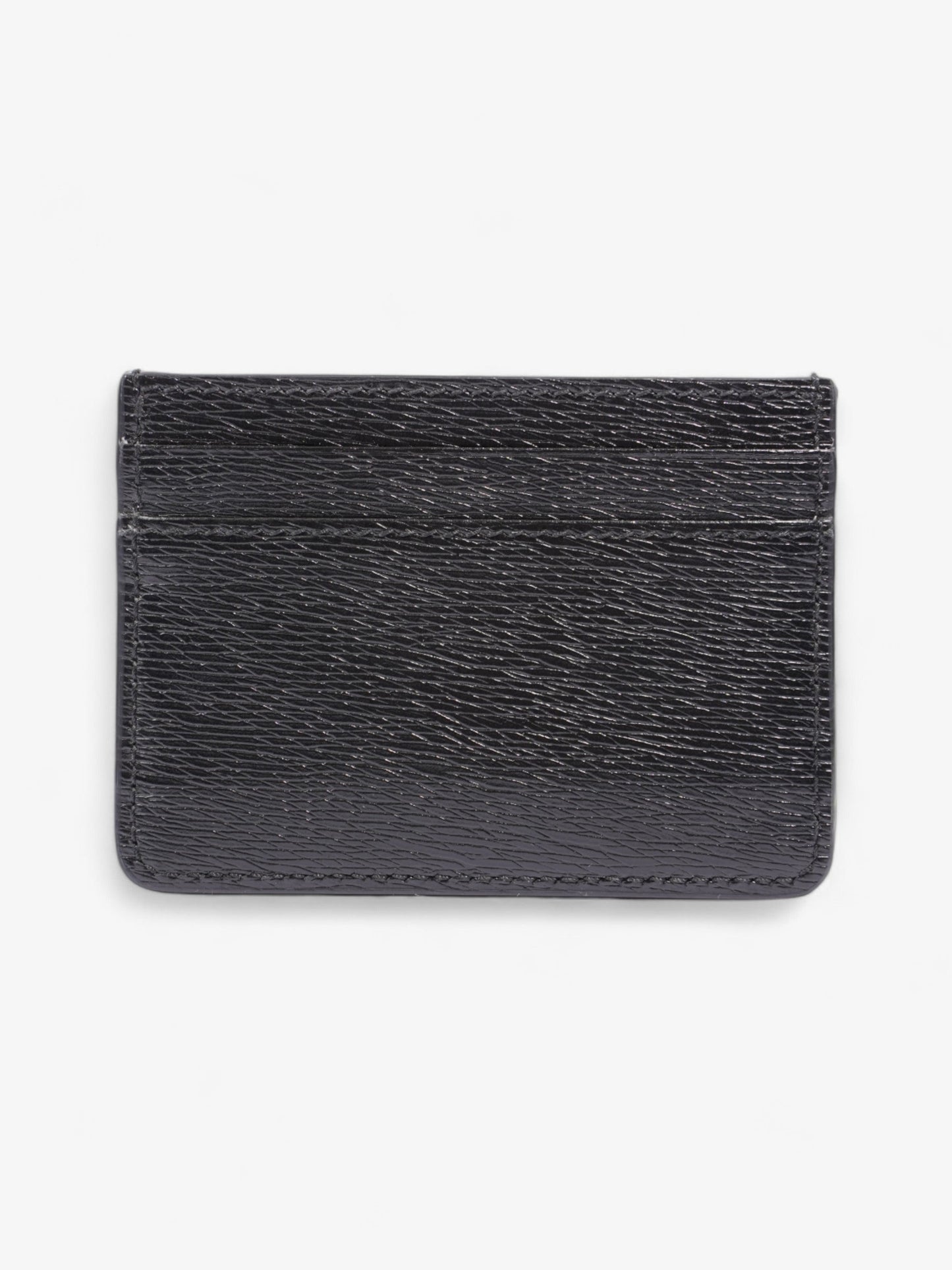 Gucci Logo Card Holder Black / Gold Leather
