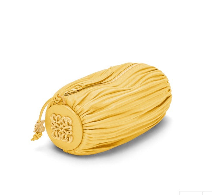LOEWE PLEATED LEATHER BRACELET POUCH BAG
