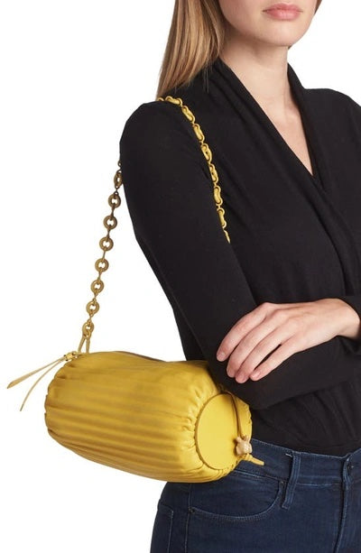 LOEWE PLEATED LEATHER BRACELET POUCH BAG