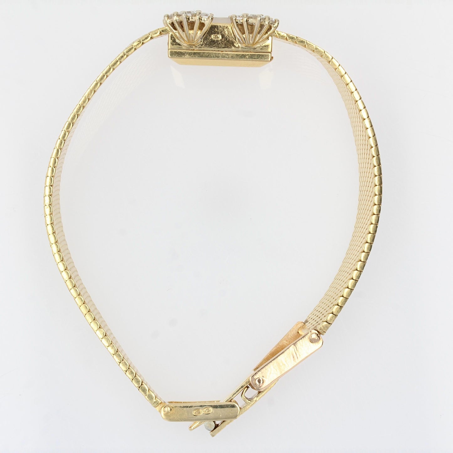 Retro Diamond 18 Karat Yellow Gold Lady's Watch