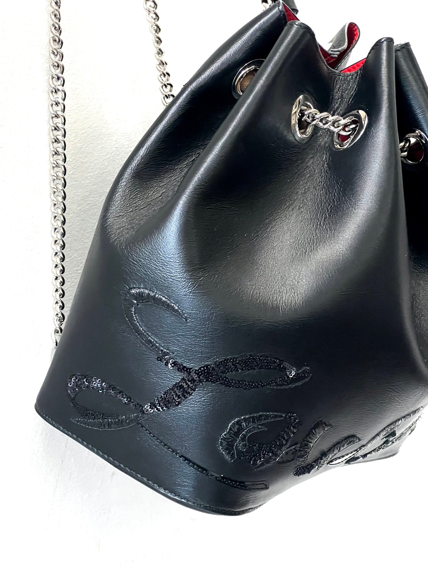 CHRISTIAN LOUBOUTIN CALFSKIN PARIS MARIE JANE LOGO BACKPACK