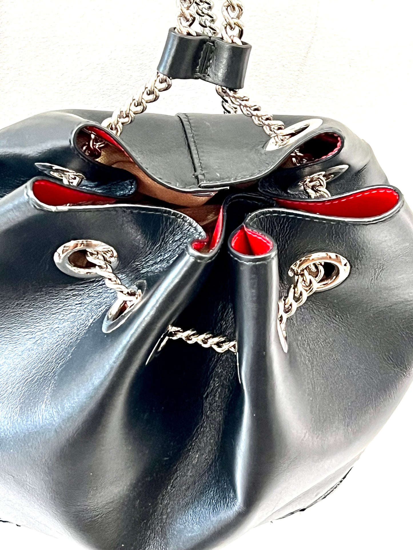 CHRISTIAN LOUBOUTIN CALFSKIN PARIS MARIE JANE LOGO BACKPACK