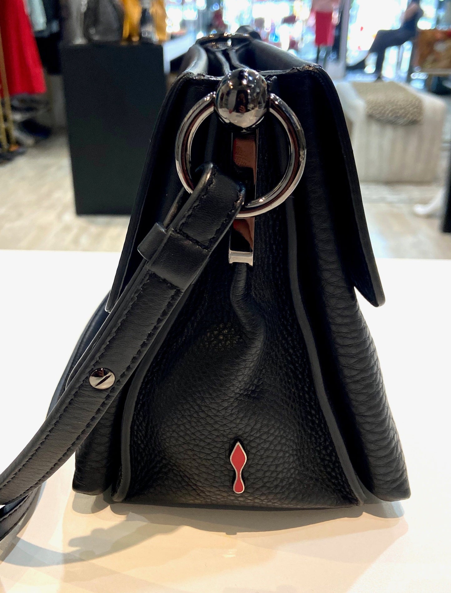 LOUBOUTIN GRAINED CALFSKIN PASSAGE TOP HANDLE BAG