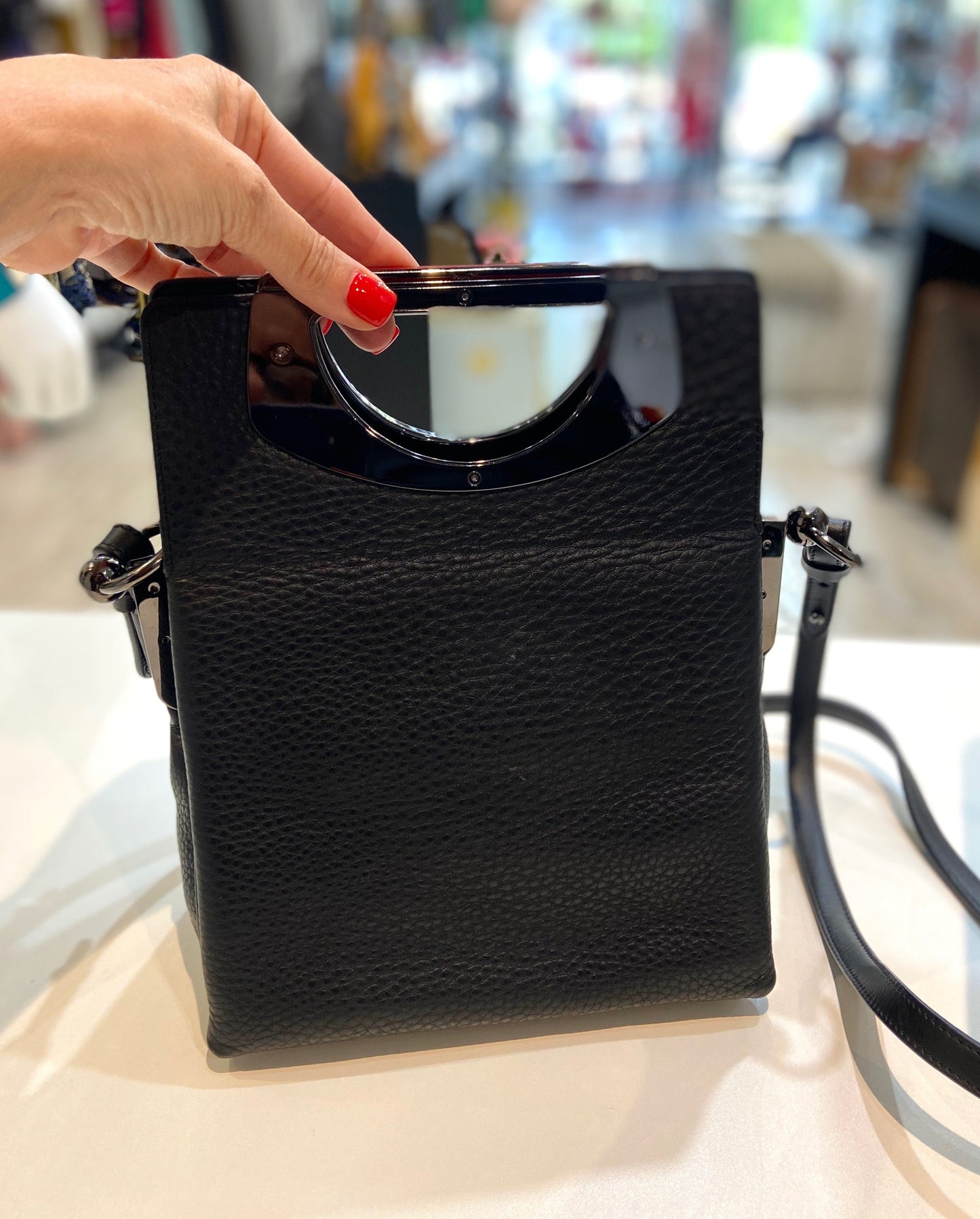 LOUBOUTIN GRAINED CALFSKIN PASSAGE TOP HANDLE BAG