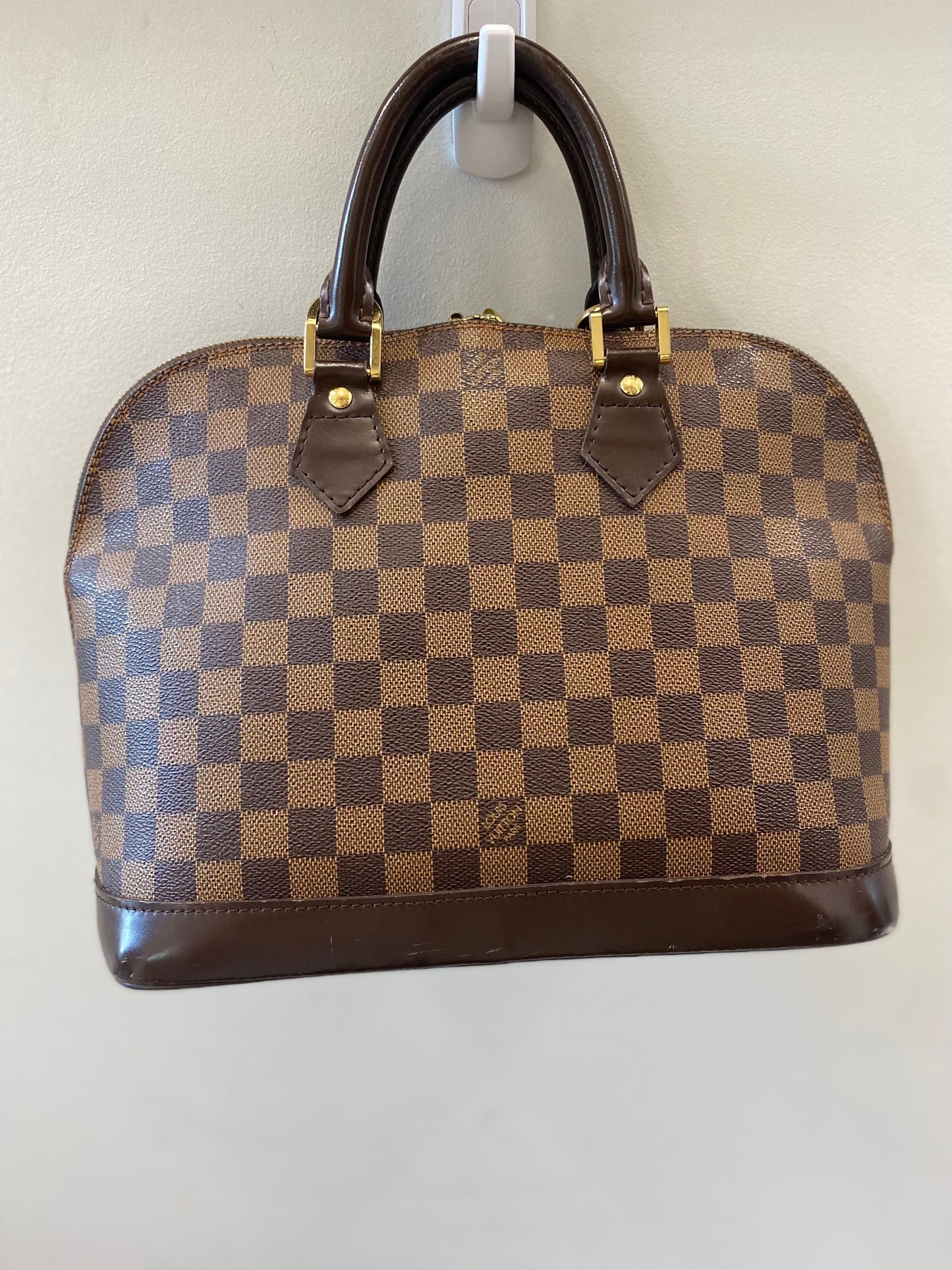 LOUIS VUITTON DAMIER EBENE ALMA PM HANDBAG