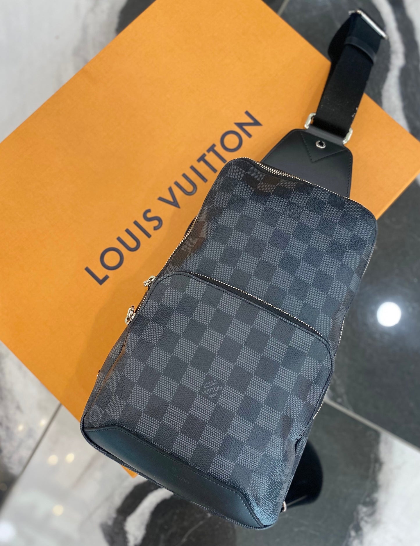 LOUIS VUITTON DAMIER GRAPHITE AVENUE SLING CROSSBODY BACKPACK